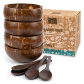 Jungle Culture four polished coconut bowls ideal for smoothie bowls and acai bowls