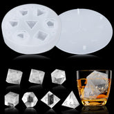 Juome dice-shaped ice mold with seven cavities for whiskey ice cubes.