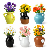 Juome mini vase magnet on fridge with flowers adds cheerful kitchen color.