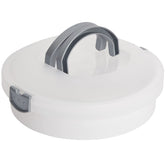 Juvale pie carrier with lid and handle, 12-inch diameter for secure transport.