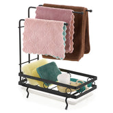 JUXYES kitchen sink caddy keeps sponges organized on the counter for easy access
