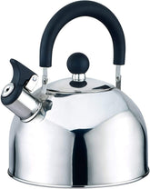 J&V TEXTILES stainless steel tea kettle side view, 2.5-quart capacity for quick boiling