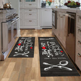 JWXCBIM farmhouse kitchen rug 17x30 with rustic black and white pattern for cozy floor upgrade.