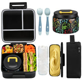 JXXM Bento lunch box with 8oz soup thermo keeps meals organized and fresh.