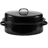 JY COOKMENT 19-inch enameled oval roasting pan ideal for large roasts with even heat