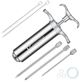 JY COOKMENT meat injector with a 2-oz barrel for even flavor infusion