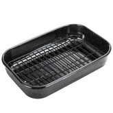 JY COOKMENT roasting pan with rack shows 16x11 size for family roasts.