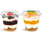 Jycnolm 9 oz dessert cups with lids, clear and sturdy for neat servings
