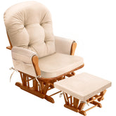 JZHLLA glider rocker back cushion beige with spine-supporting foam