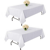Kachanaa white rectangle tablecloth 70x120 on a dining table showing a clean surface.