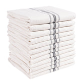 KAF Home Classic Farmhouse Stripe towels folded, showing durable cotton for everyday tasks