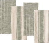 KAF Home olive kitchen towel full view highlights natural slub texture for everyday use