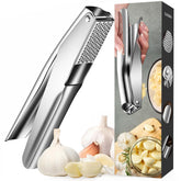 KAITION garlic press with extended chamber for fuller aroma and efficient crushing.