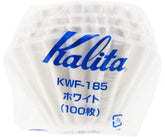 Kalita Wave 185 filters packaging highlights premium paper for cleaner coffee.