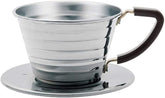 Kalita Wave Series 155 front view highlights compact, durable stainless steel for 1–2 cup brews