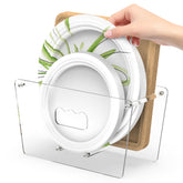 KALYLOC disposable plate dispenser showing space-saving design on a compact counter.