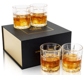 KANARS Crystal Whiskey Glasses close-up pattern highlights clarity for refined sips.