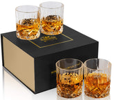 KANARS Old Fashioned whiskey glasses 10oz set of 4 for refined tasting