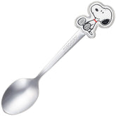 Kaneshotouki Peanuts Snoopy sitting spoon in silver, ideal for daily lunches.