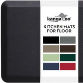 KANGAROO thick ergonomic anti-fatigue mat 24x17 in black, for standing comfort.