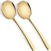Kannei Tec large serving spoons gold 2pc for generous portions at gatherings.
