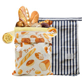kanuoc XL beeswax bread bag with zipper and buckle for fresh bread storage.