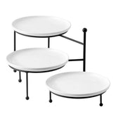Kanwone three-tier stand with porcelain trays for elegant display