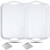KAQAHIDO large melamine serving tray top view in white, perfect for appetizers.