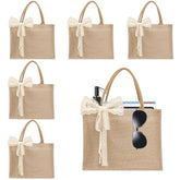 Karinoos Burlap Tote Set front view with sturdy handles and roomy interior for daily use.
