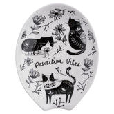 Karma Boho spoon rest with cat design keeps counters clean and stylish