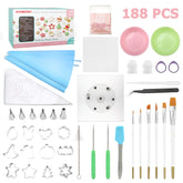 Kasmoire 188pcs cookie decorating kit, complete all-in-one for easy decorating