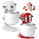 KassunKoch ice-cream-attachment-kitchenaid-compatibility with tilt-head and bowl-lift mixers.