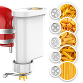 KassunKoch pasta attachment showing spaghetti shape for quick weeknight meals