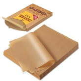 Katbite 400pcs unbleached parchment sheets laid out for easy non-stick baking prep.