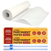 Katbite parchment paper roll in box with cutter for easy sheet cuts.