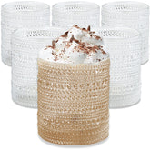 Kate Aspen beaded drinking glasses, 10 oz, ideal for elegant entertaining and everyday use.
