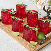 Kate Aspen Red Hobnail glasses 6-pack for cocktails and entertaining.
