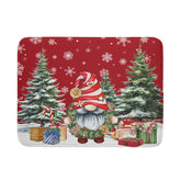 Kawani Christmas dish drying mat with gnome pattern keeps counters dry after cooking.