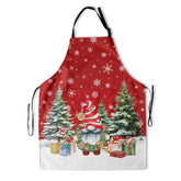 Kawani Merry Christmas Apron with a front pocket for utensils.