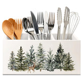 KBRCT Christmas Tree wooden utensils holder enhances festive kitchen decor.