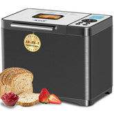 KBS 19-in-1 bread maker front view in sleek stainless steel for modern kitchens.