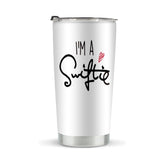 kdxpbpz Music Lovers 20oz tumbler front view, durable stainless steel keeps drinks at temperature.