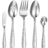 KEAWELL Louis hammered serving spoons for elegant entertaining and hassle-free serving.