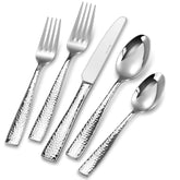 KEAWELL Louis hammered silverware 20-piece collection shown for elegant dining and everyday use