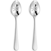 KEAWELL Louise 9in slotted spoon set close-up, showing durable 18/10 stainless steel finish for serving