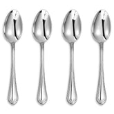 KEAWELL Pearl Edge teaspoon shows 6.4-inch size for precise portions.