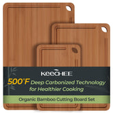 Keechee bamboo cutting board with deep juice grooves for mess-free prep