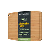 Keechee bamboo cutting board with juice groove for mess-free prep and easy juice containment.