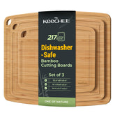 Keechee large bamboo cutting board on counter showing organized prep space