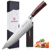 KEEMAKE 8-inch chef knife blade close-up for precise slicing